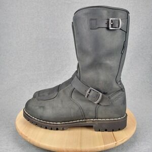 TCX Fuel WP Motorcycle Boots Mens Size 9 Black Leather Waterproof Engineer 7096W